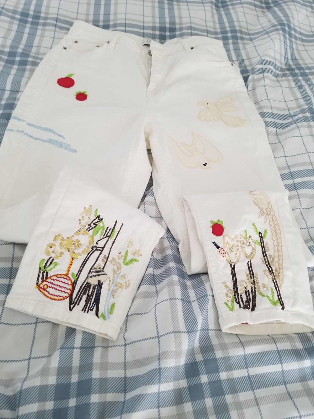 Zara Woman White Denim Label Detail Size 4